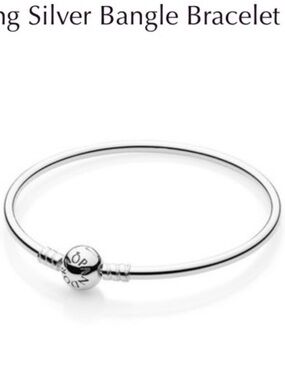 Pandora Silver Round Clasp Bangle Bracelet